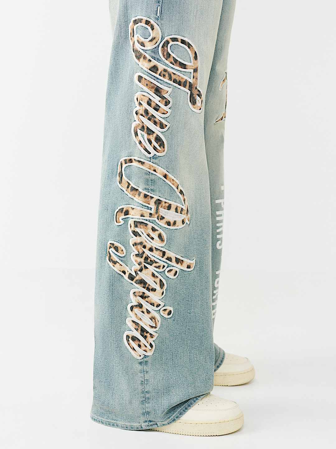 BOBBI MID RISE LEOPARD FLAP BAGGY JEAN, image 6