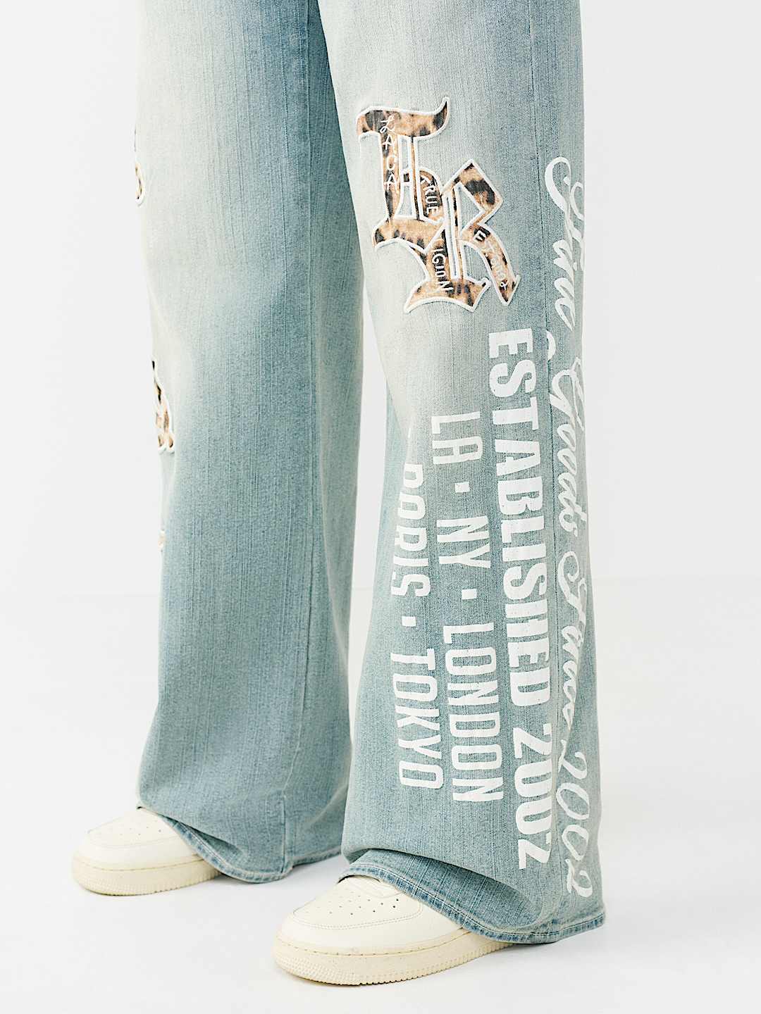 BOBBI MID RISE LEOPARD FLAP BAGGY JEAN, image 7
