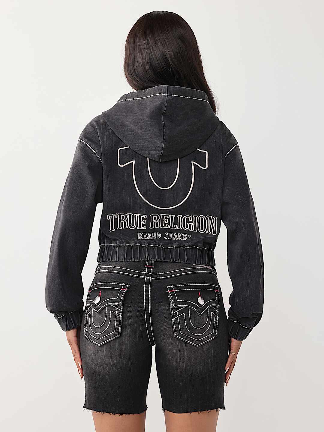 SUDADERA CON CAPUCHA Y CIERRE BIG T DE MEZCLILLA, image 6