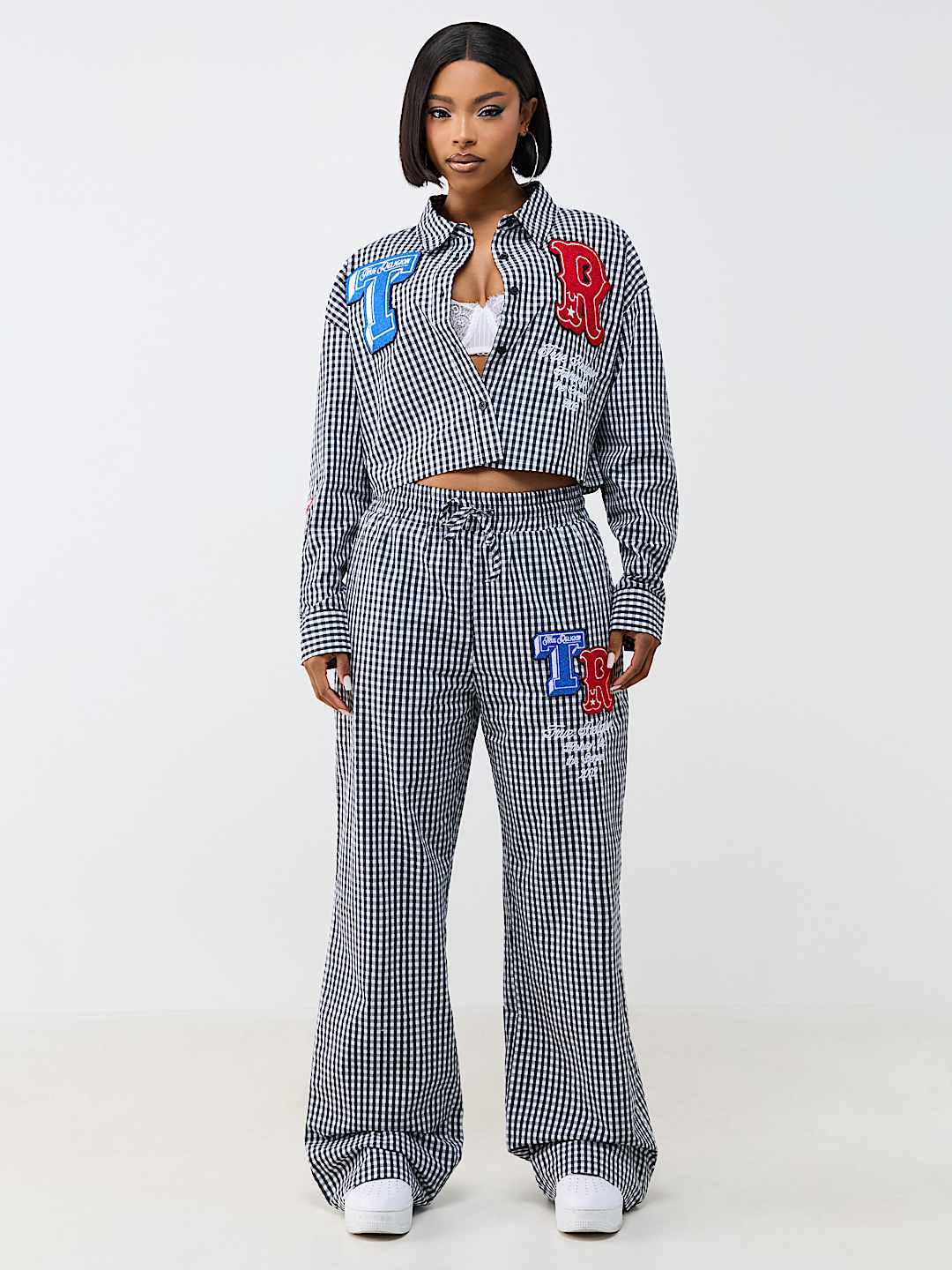 PATCH GINGHAM LOUNGE PANT