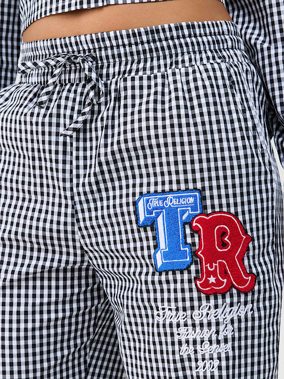 PATCH GINGHAM LOUNGE PANT