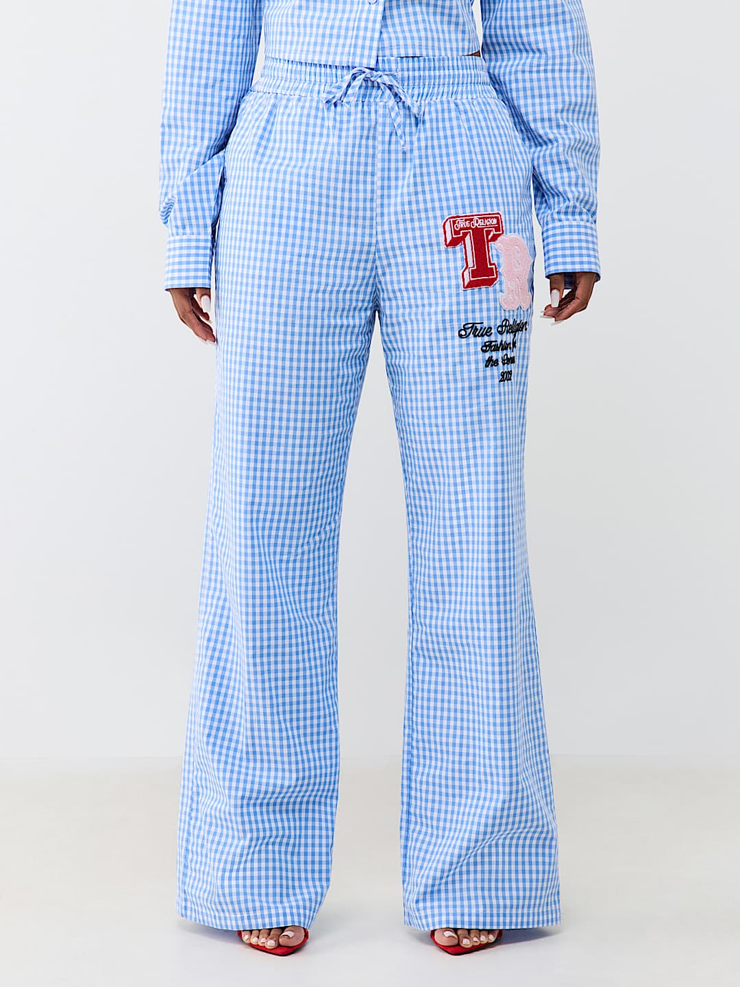 PATCH GINGHAM LOUNGE PANT