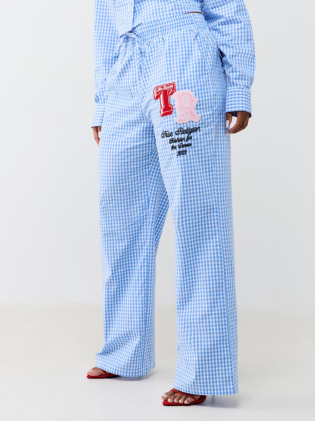 PATCH GINGHAM LOUNGE PANT