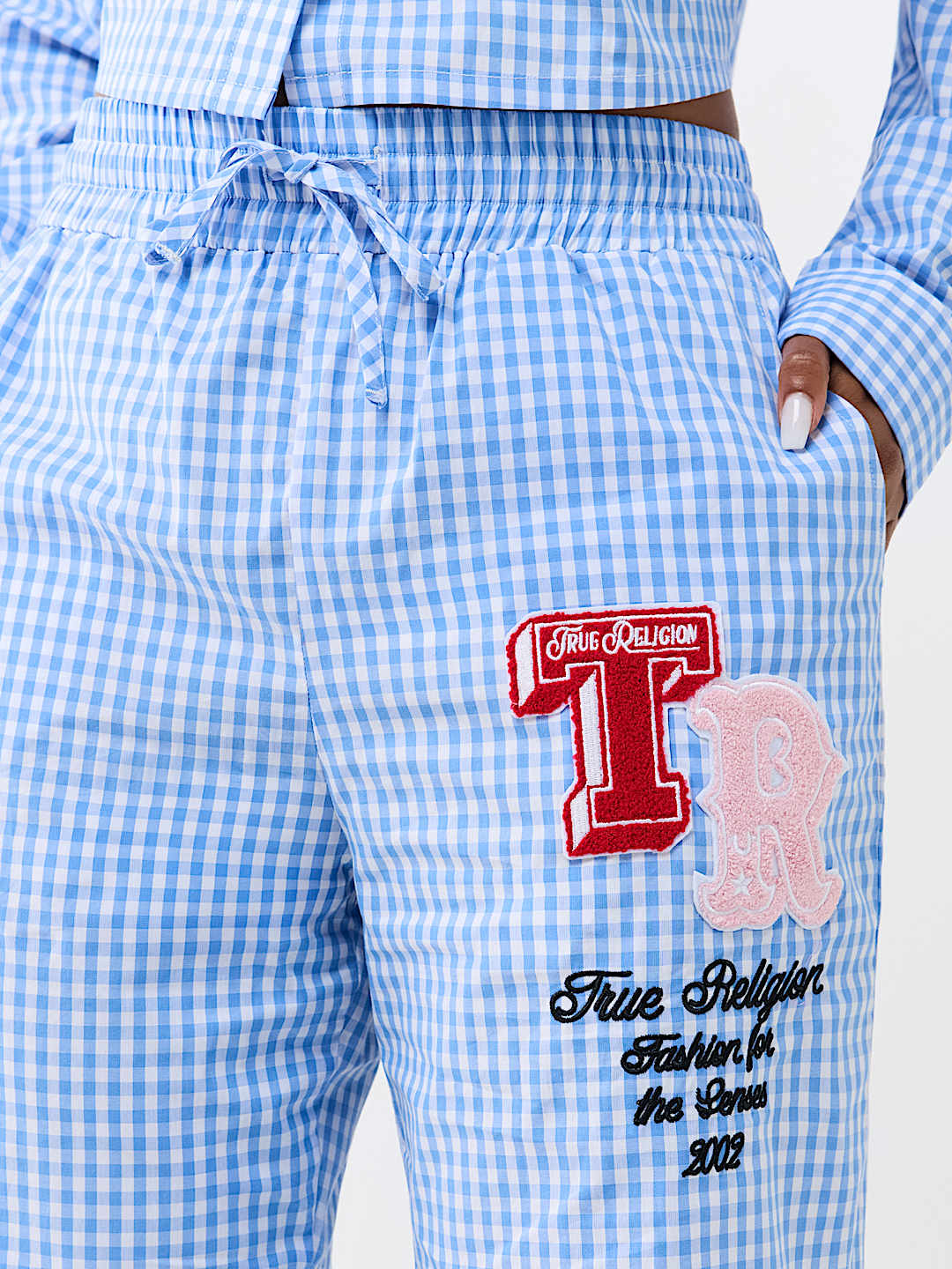 PATCH GINGHAM LOUNGE PANT