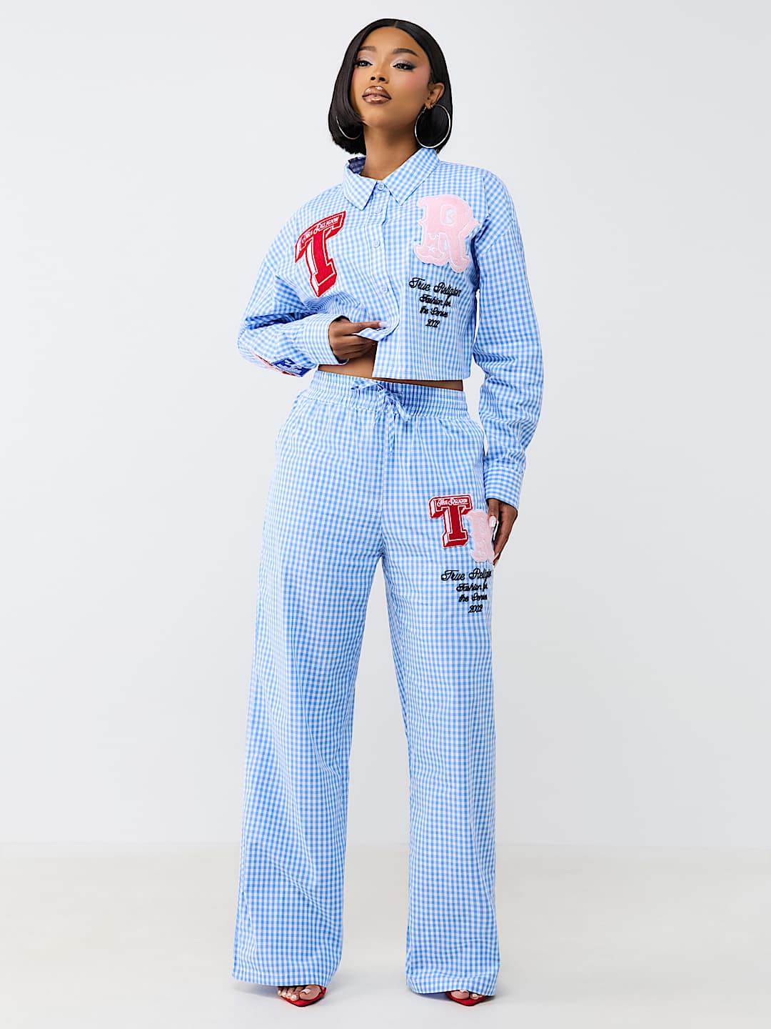 PATCH GINGHAM LOUNGE PANT