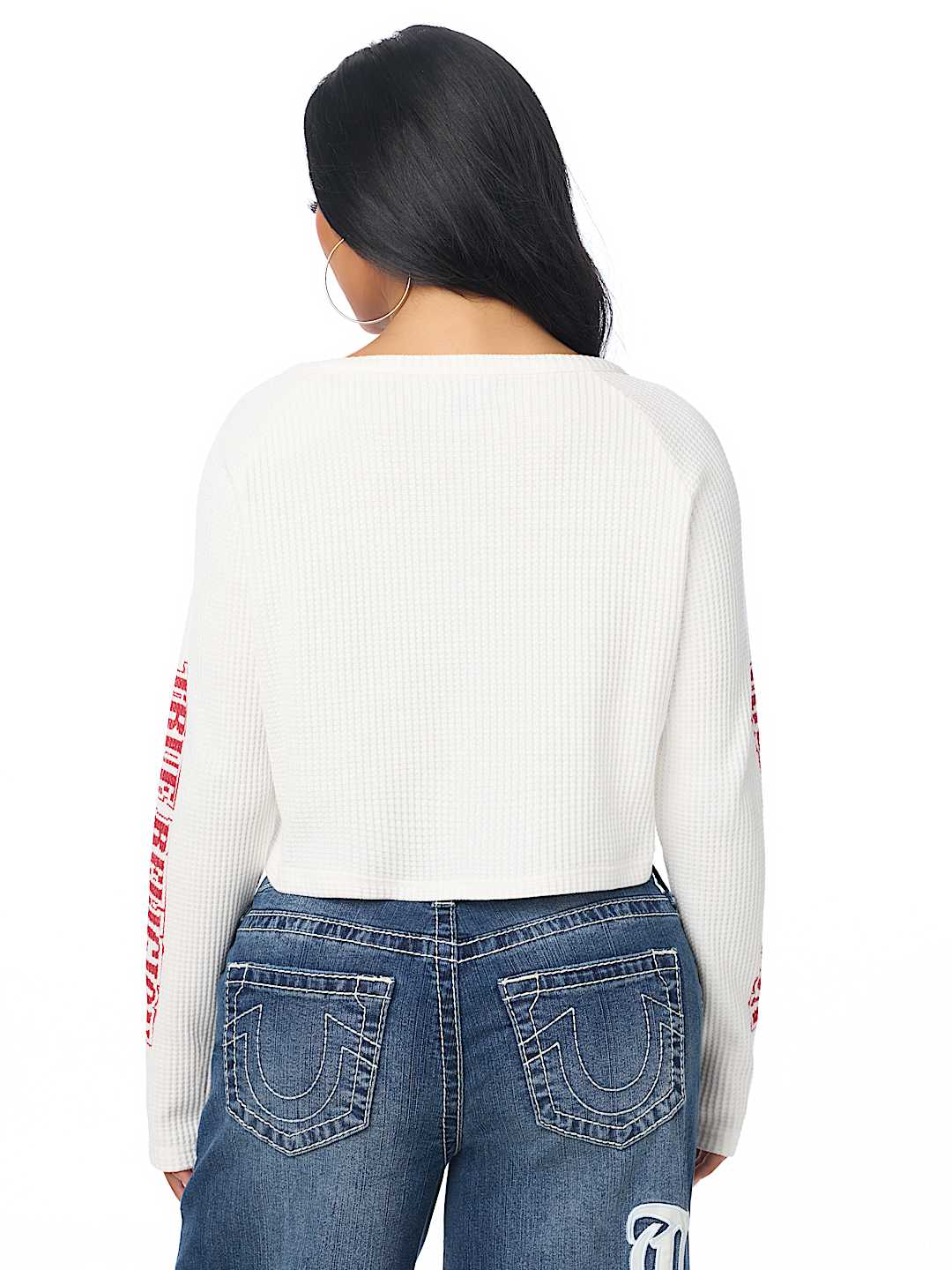WAFFLE KNIT HENLEY TOP