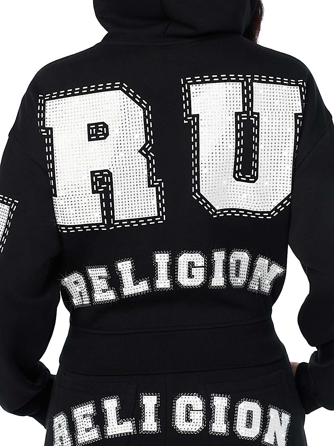 CRYSTAL RELAXED ZIP-UP HOODIE