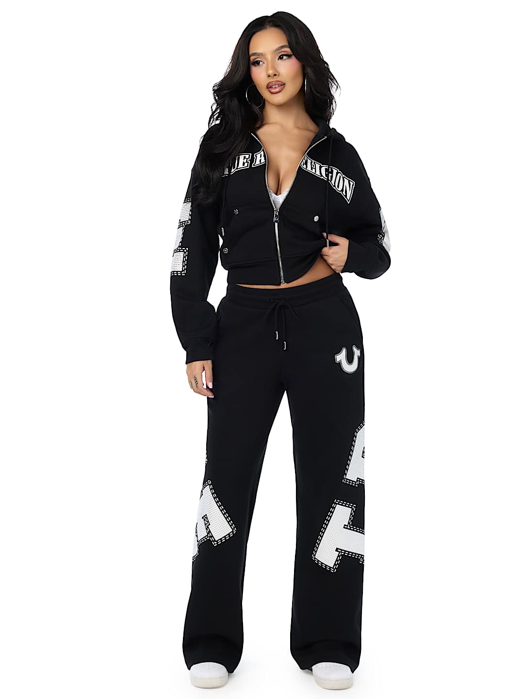 CRYSTAL RELAXED ZIP-UP HOODIE