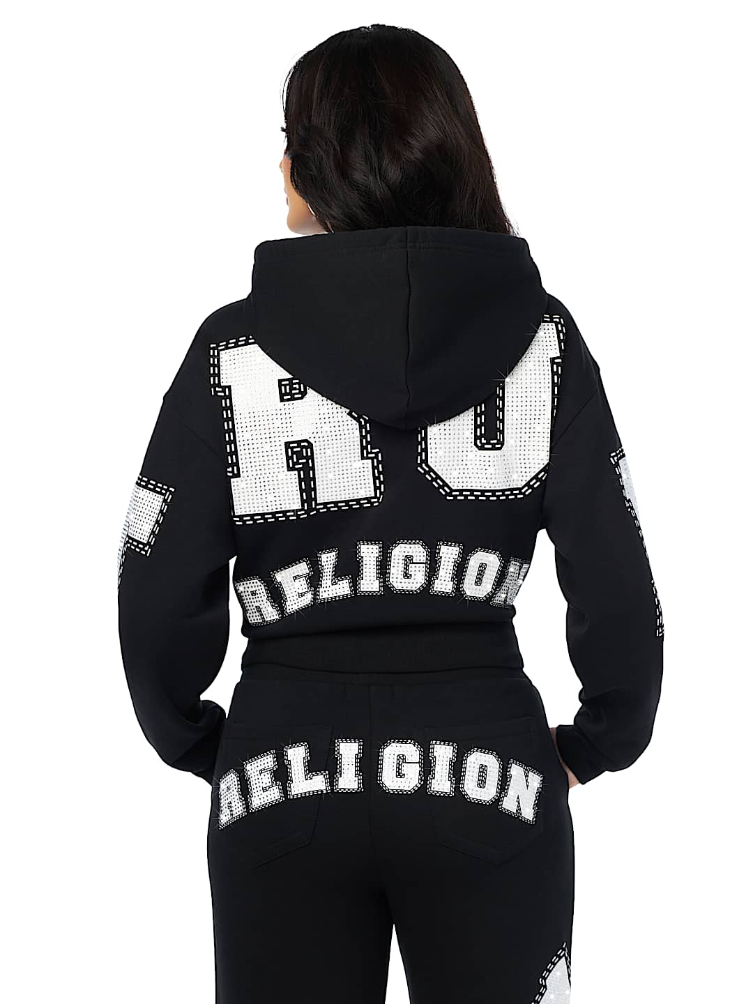 CRYSTAL RELAXED ZIP-UP HOODIE
