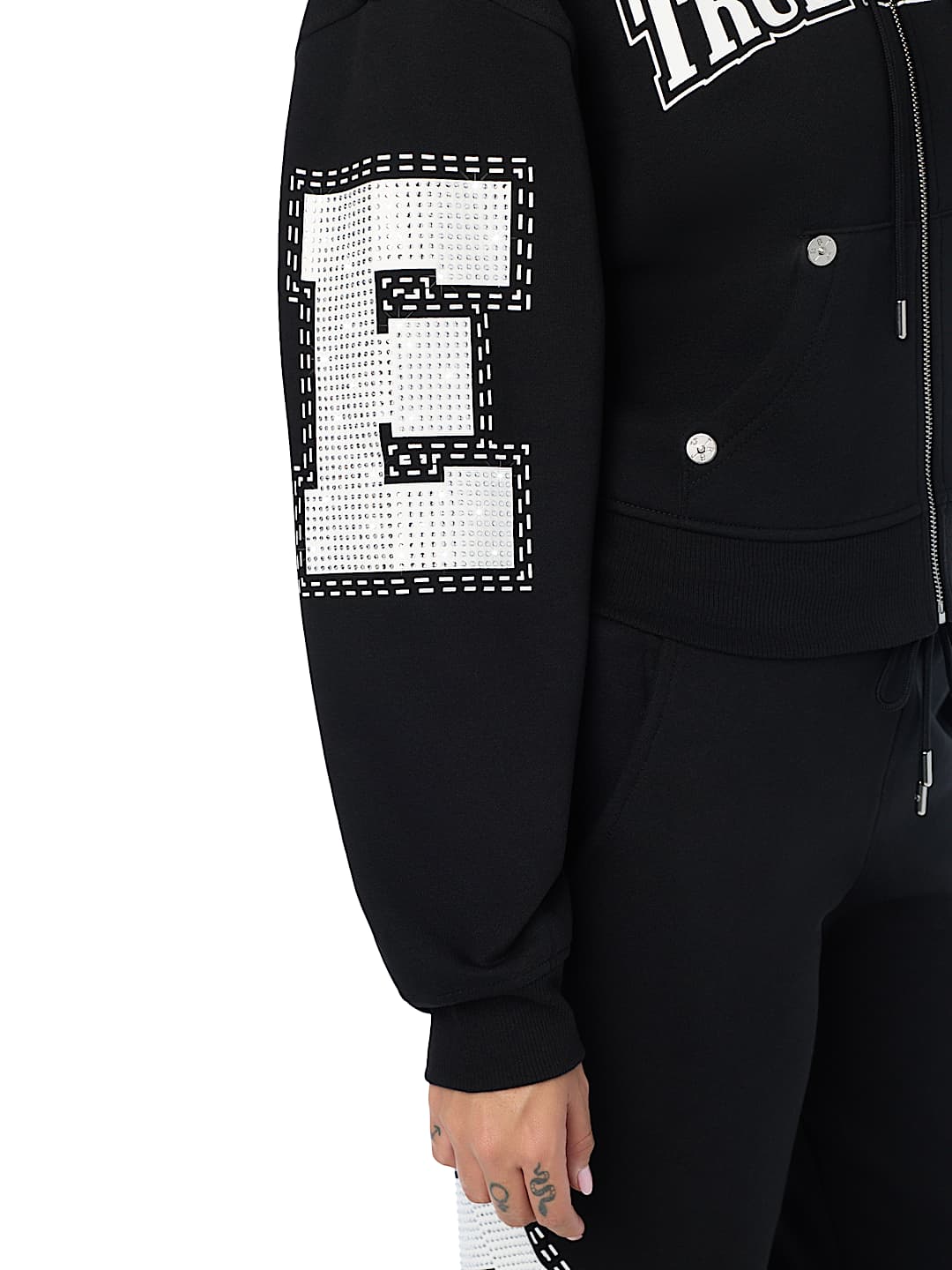 CRYSTAL RELAXED ZIP-UP HOODIE