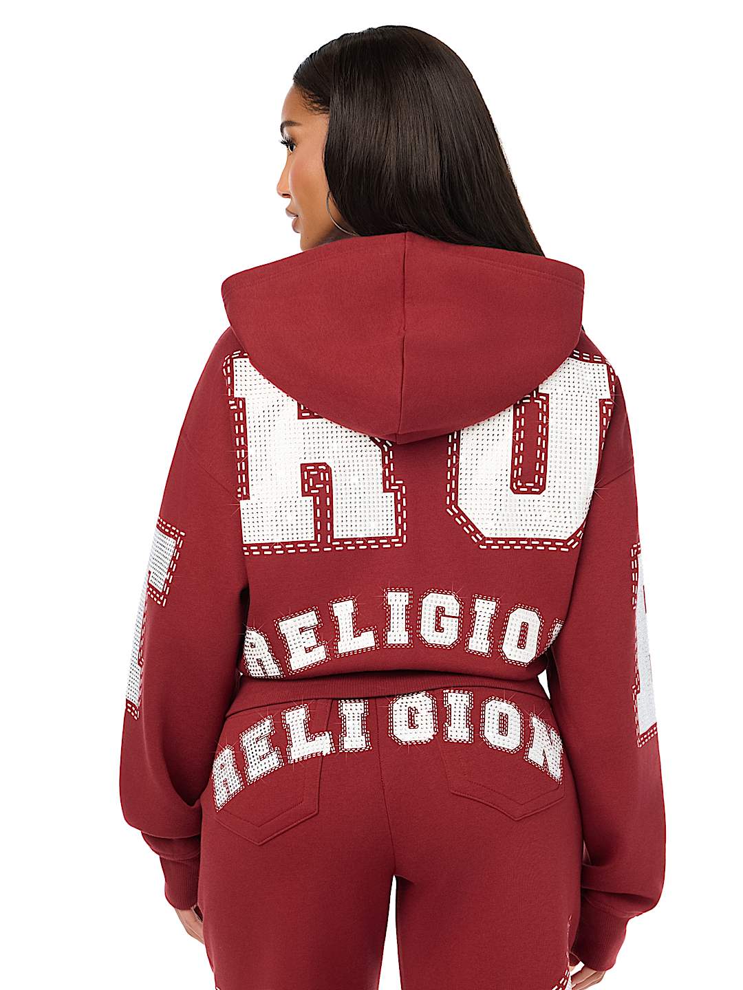 CRYSTAL RELAXED ZIP-UP HOODIE