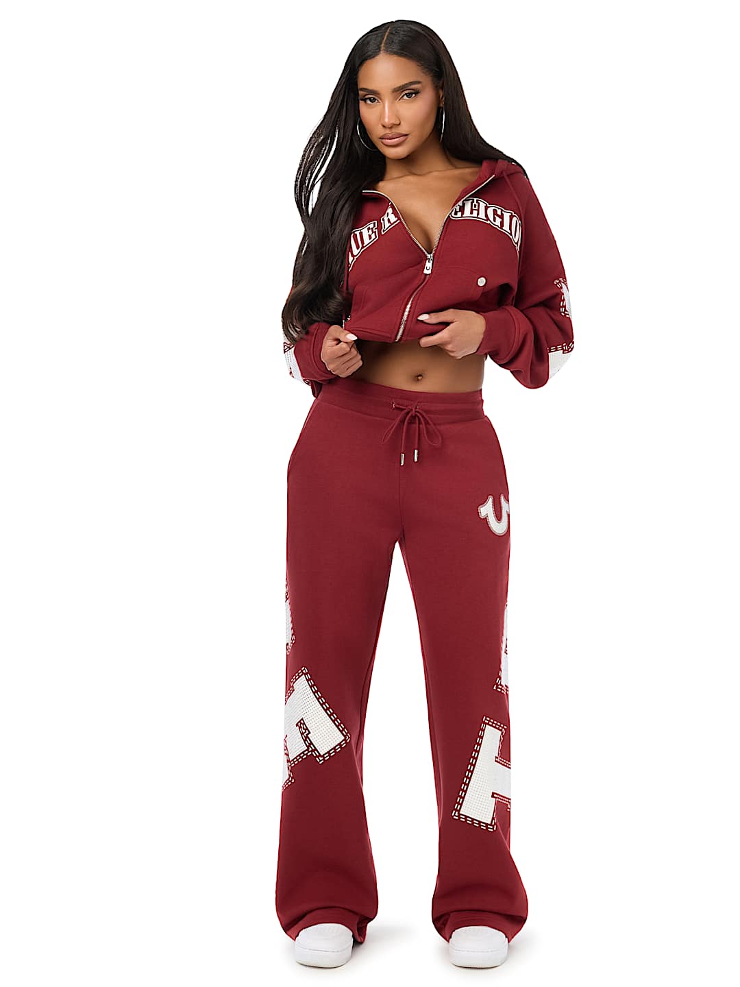 CRYSTAL RELAXED ZIP-UP HOODIE
