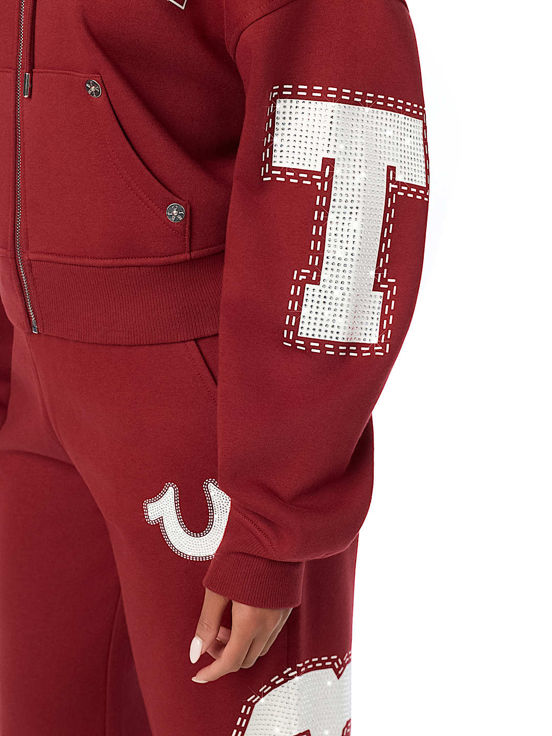 CRYSTAL RELAXED ZIP-UP HOODIE
