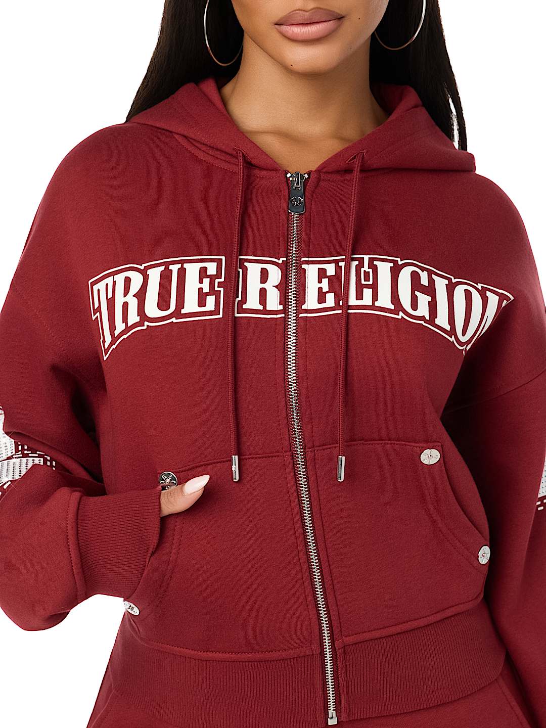 CRYSTAL RELAXED ZIP-UP HOODIE