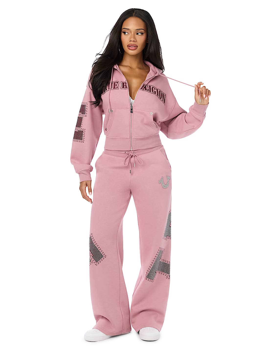 CRYSTAL RELAXED ZIP-UP HOODIE