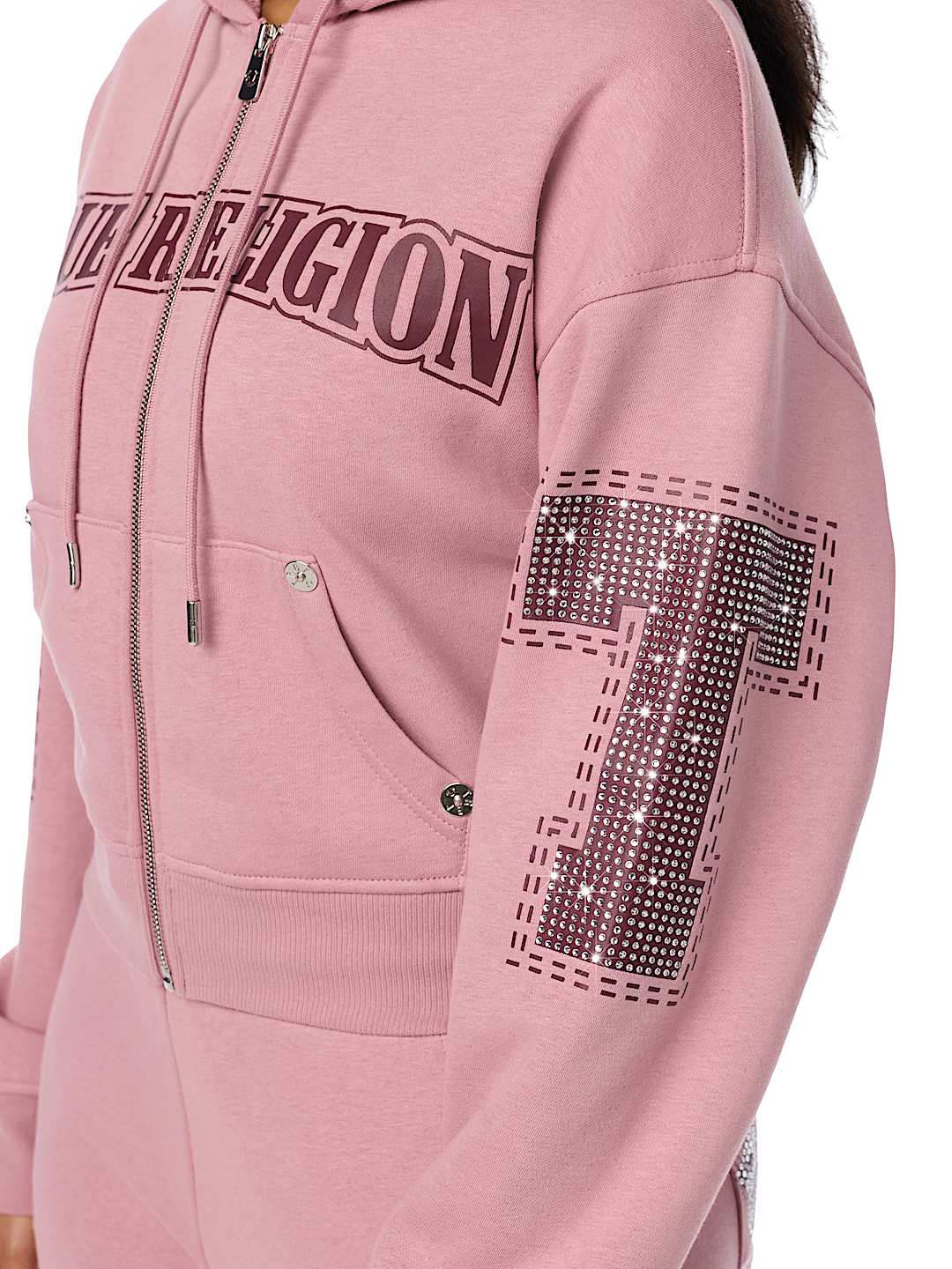 CRYSTAL RELAXED ZIP-UP HOODIE