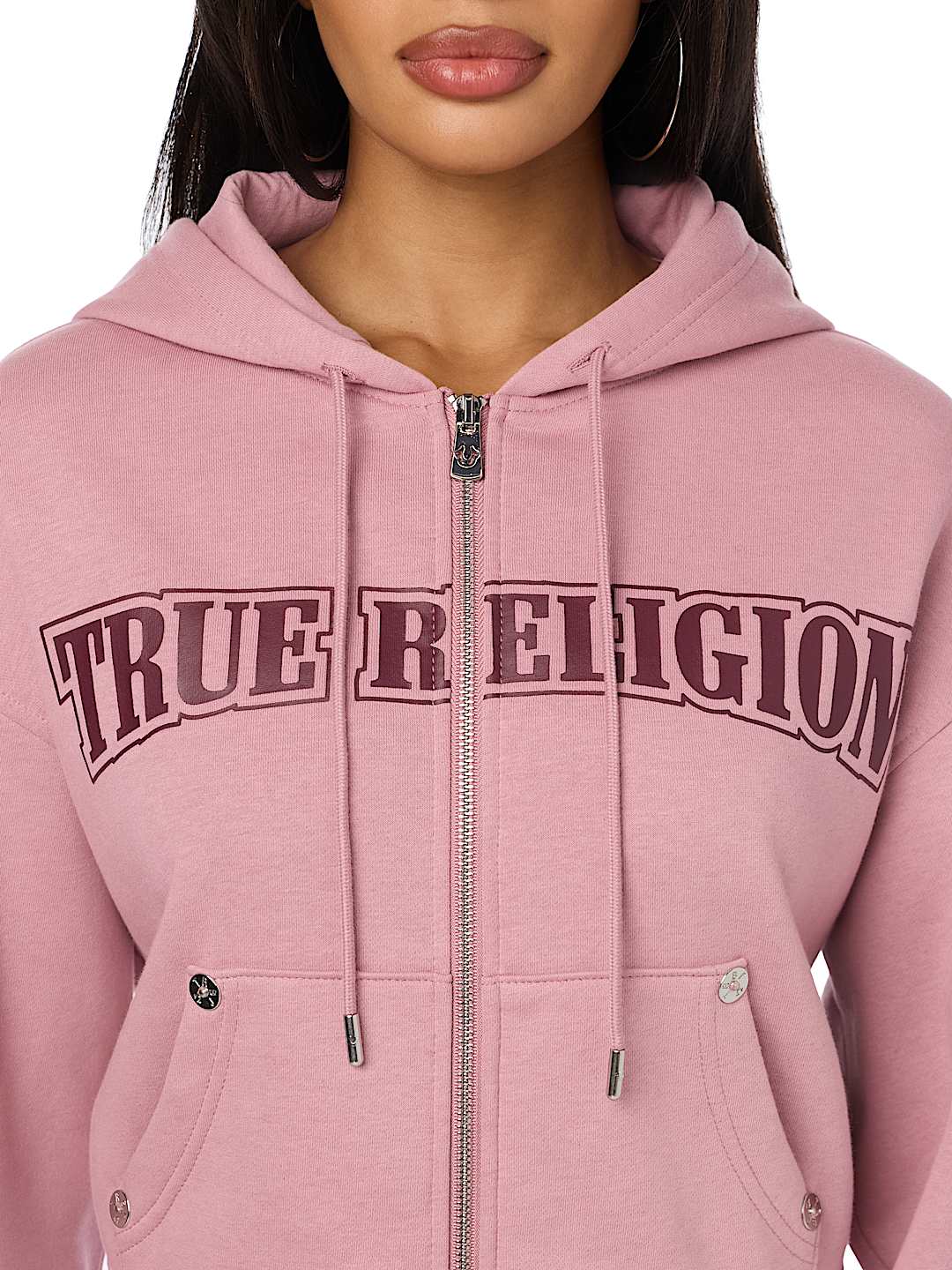 CRYSTAL RELAXED ZIP-UP HOODIE