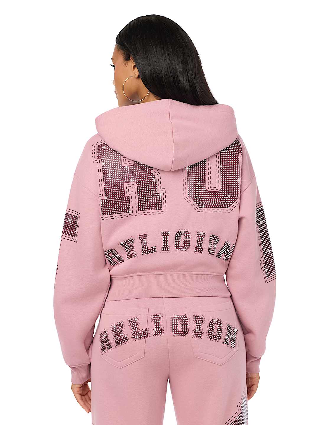 CRYSTAL RELAXED ZIP-UP HOODIE