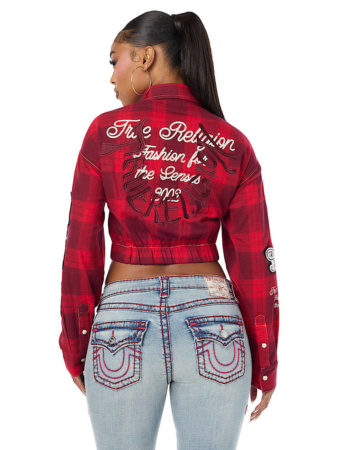 BIG T VARSITY PATCH PLAID SHIRT