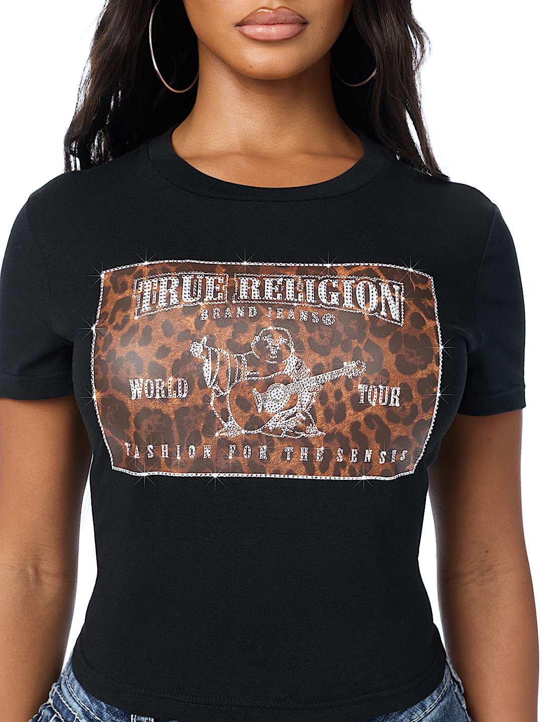 CRYSTAL WORLD TOUR LEOPARD BABY TEE