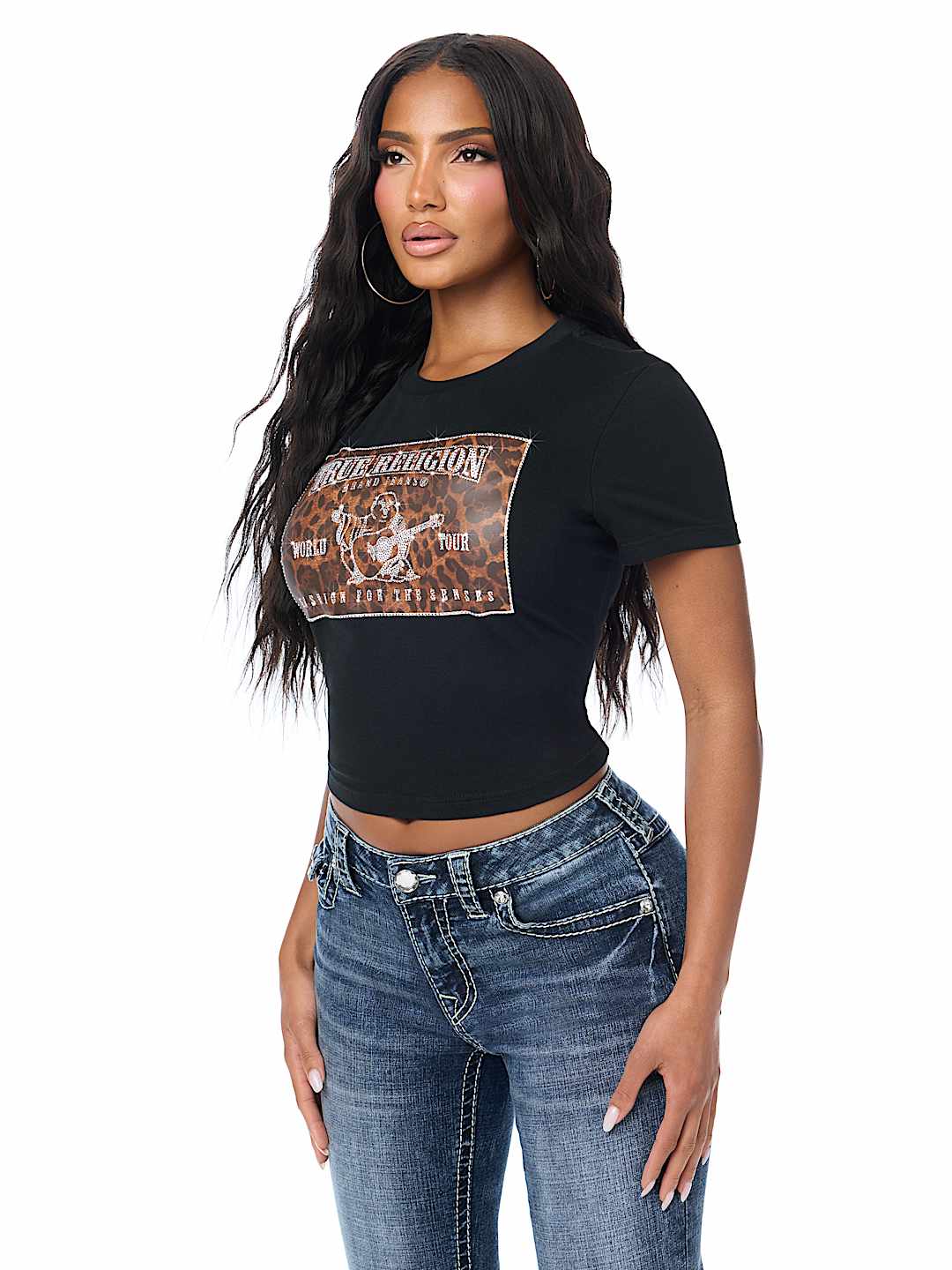 CRYSTAL WORLD TOUR LEOPARD BABY TEE
