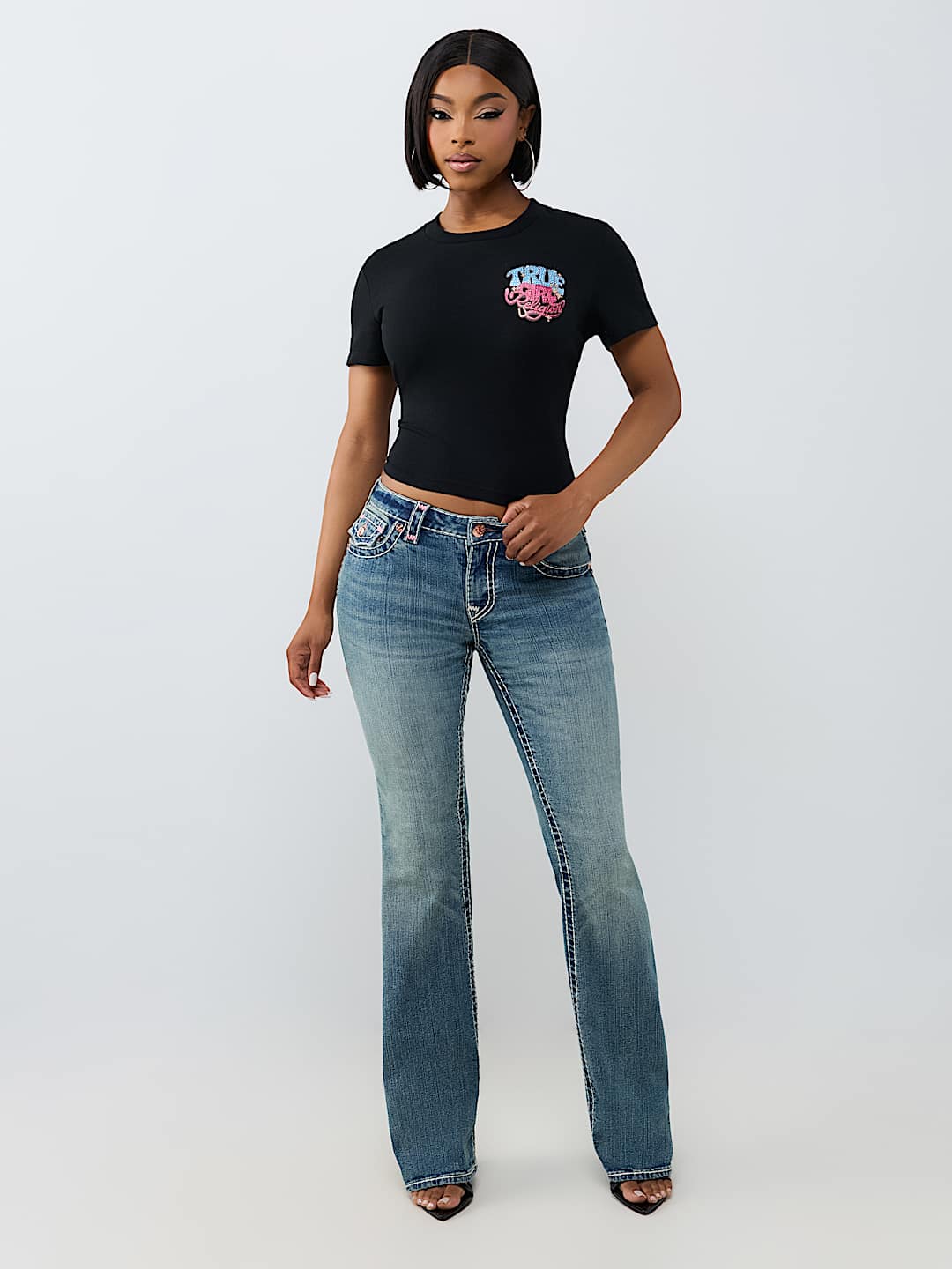 CRYSTAL TRUE GALS BABY TEE