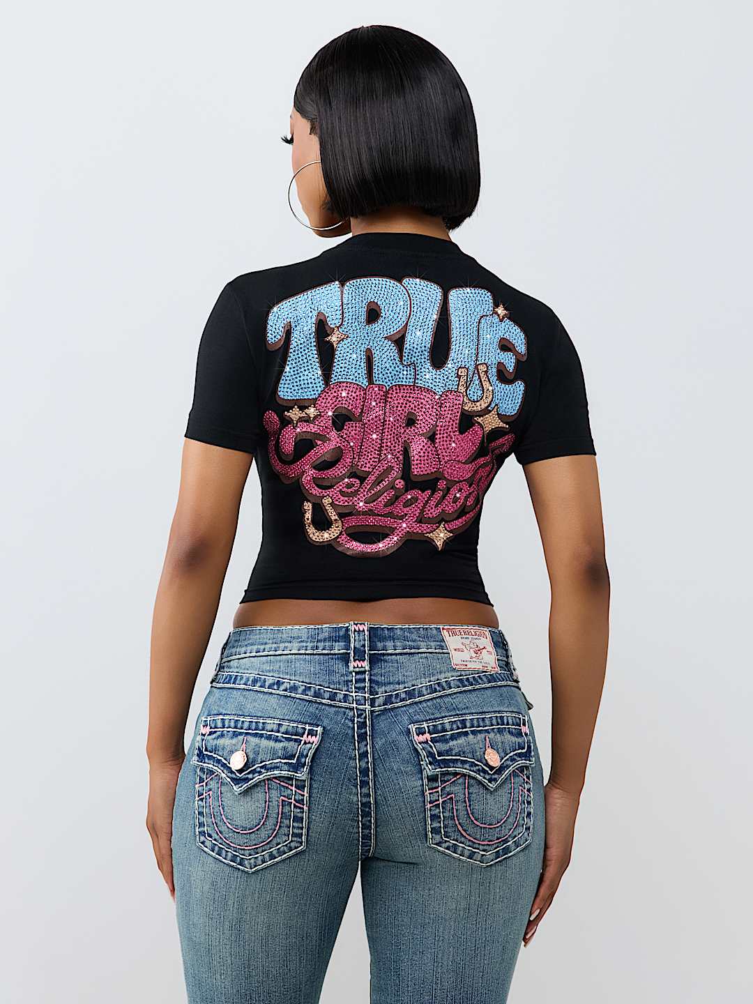 CRYSTAL TRUE GALS BABY TEE