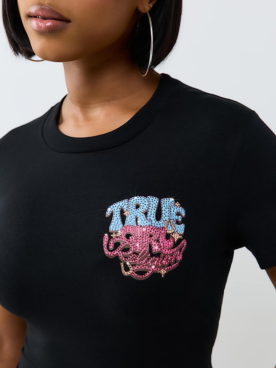 CRYSTAL TRUE GALS BABY TEE