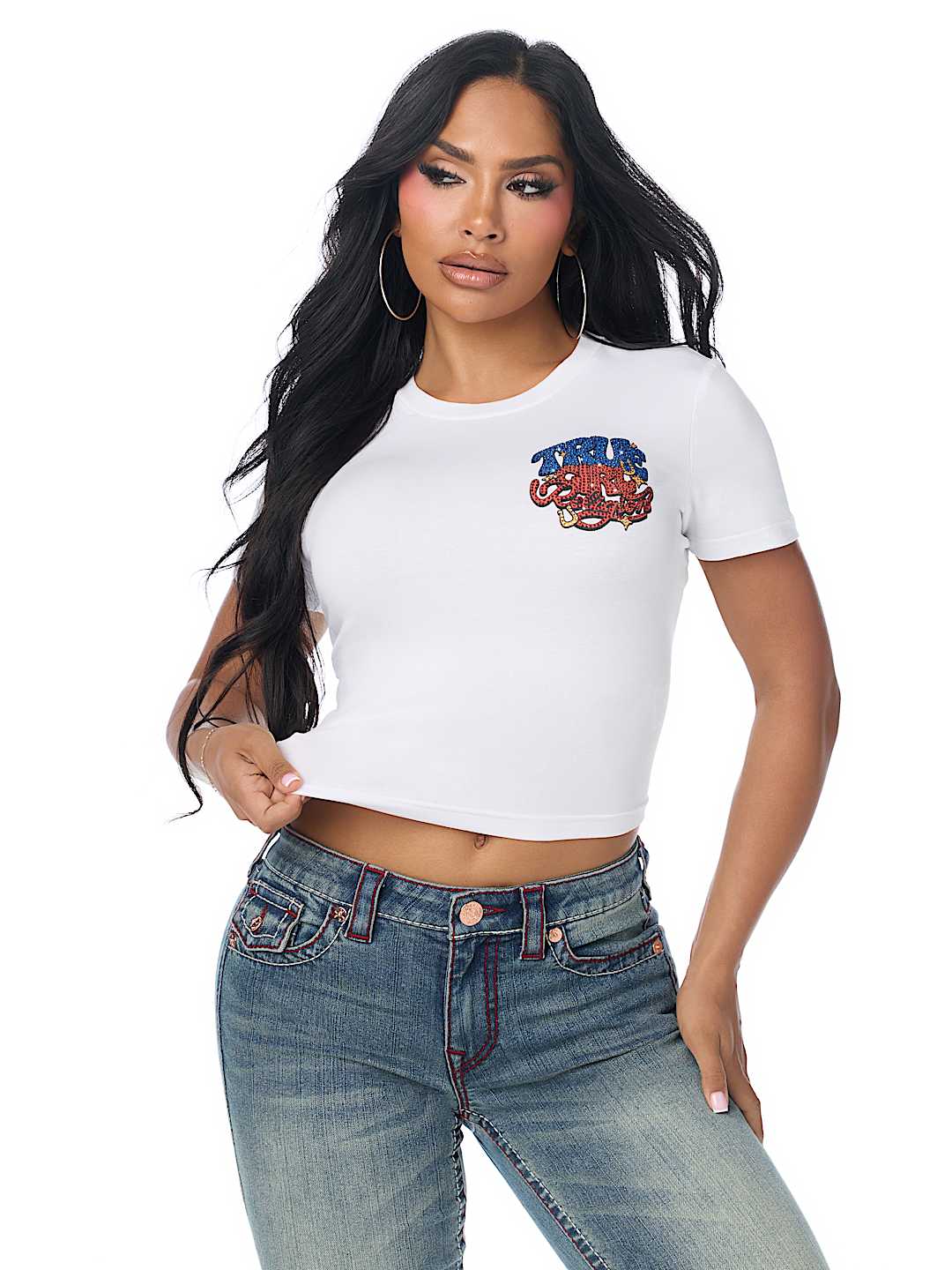 CRYSTAL TRUE GALS BABY TEE
