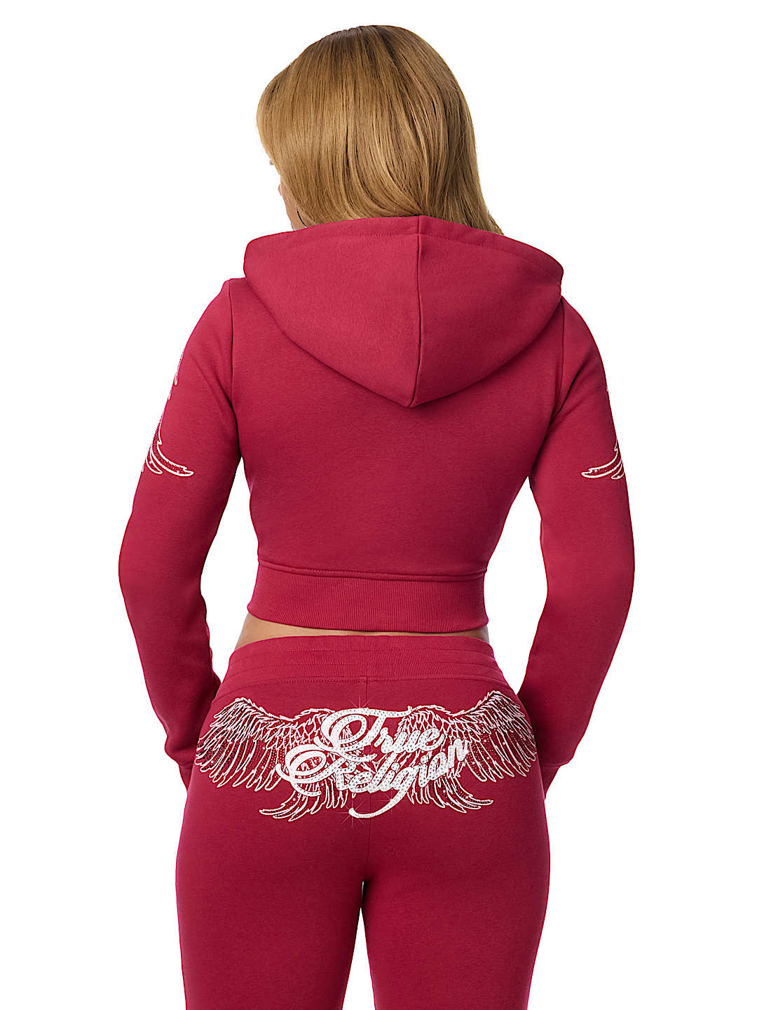CRYSTAL WING SHRUNKEN ZIP HOODIE