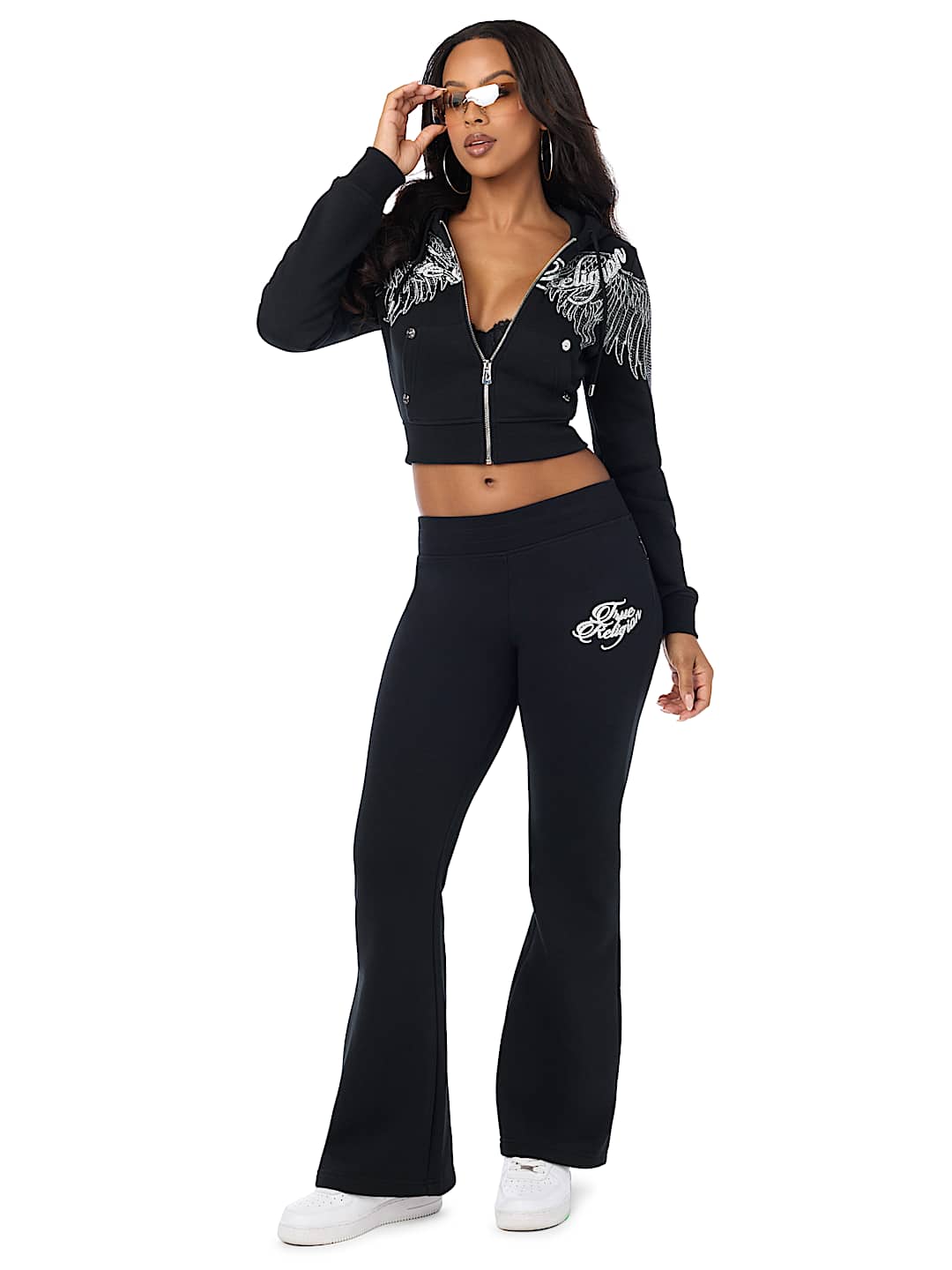 CRYSTAL MID RISE BOOTCUT SWEATPANT