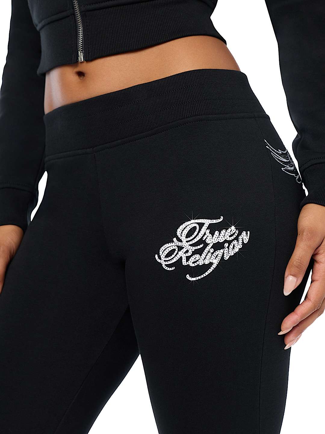 CRYSTAL MID RISE BOOTCUT SWEATPANT