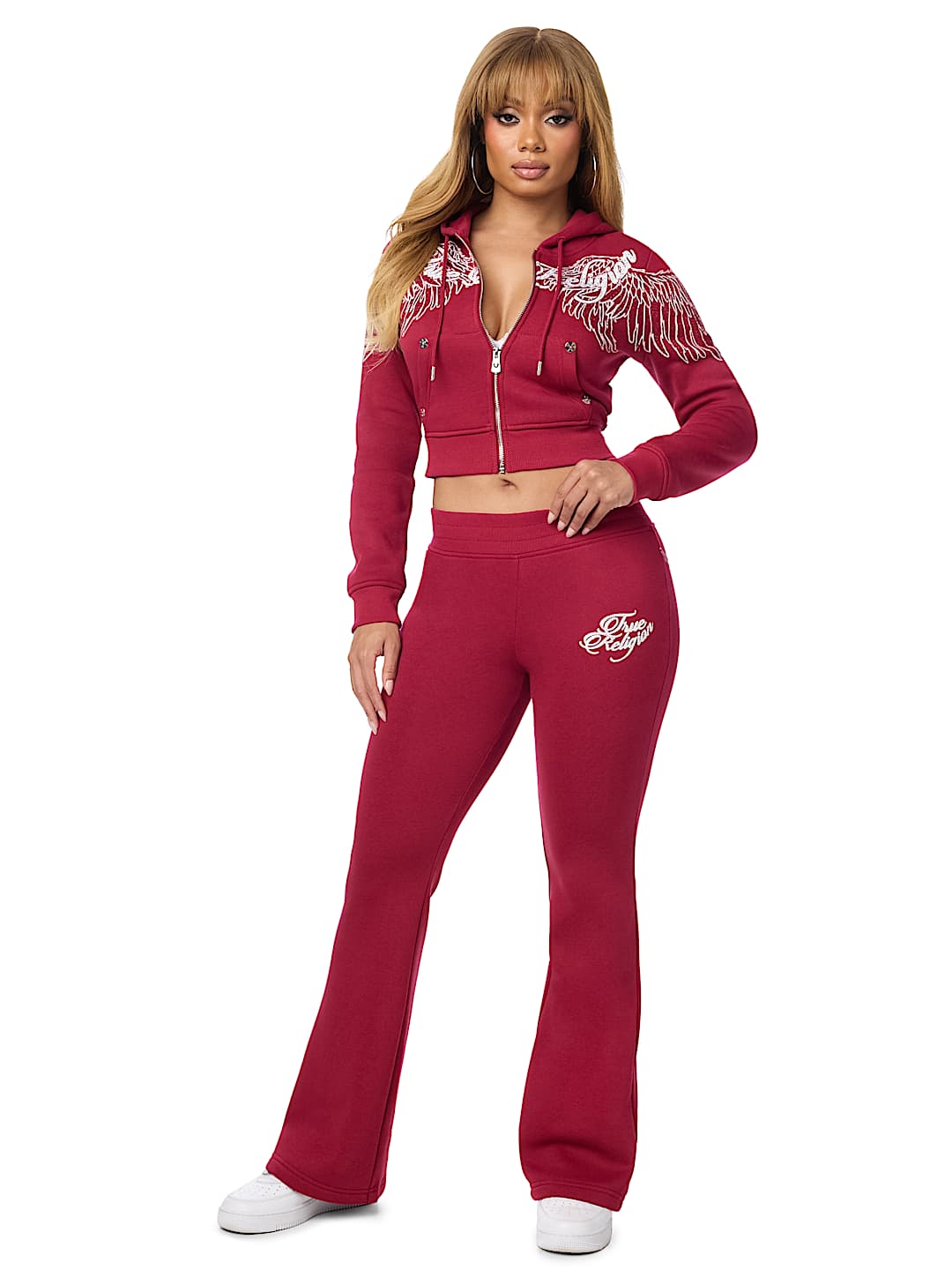 CRYSTAL MID RISE BOOTCUT SWEATPANT
