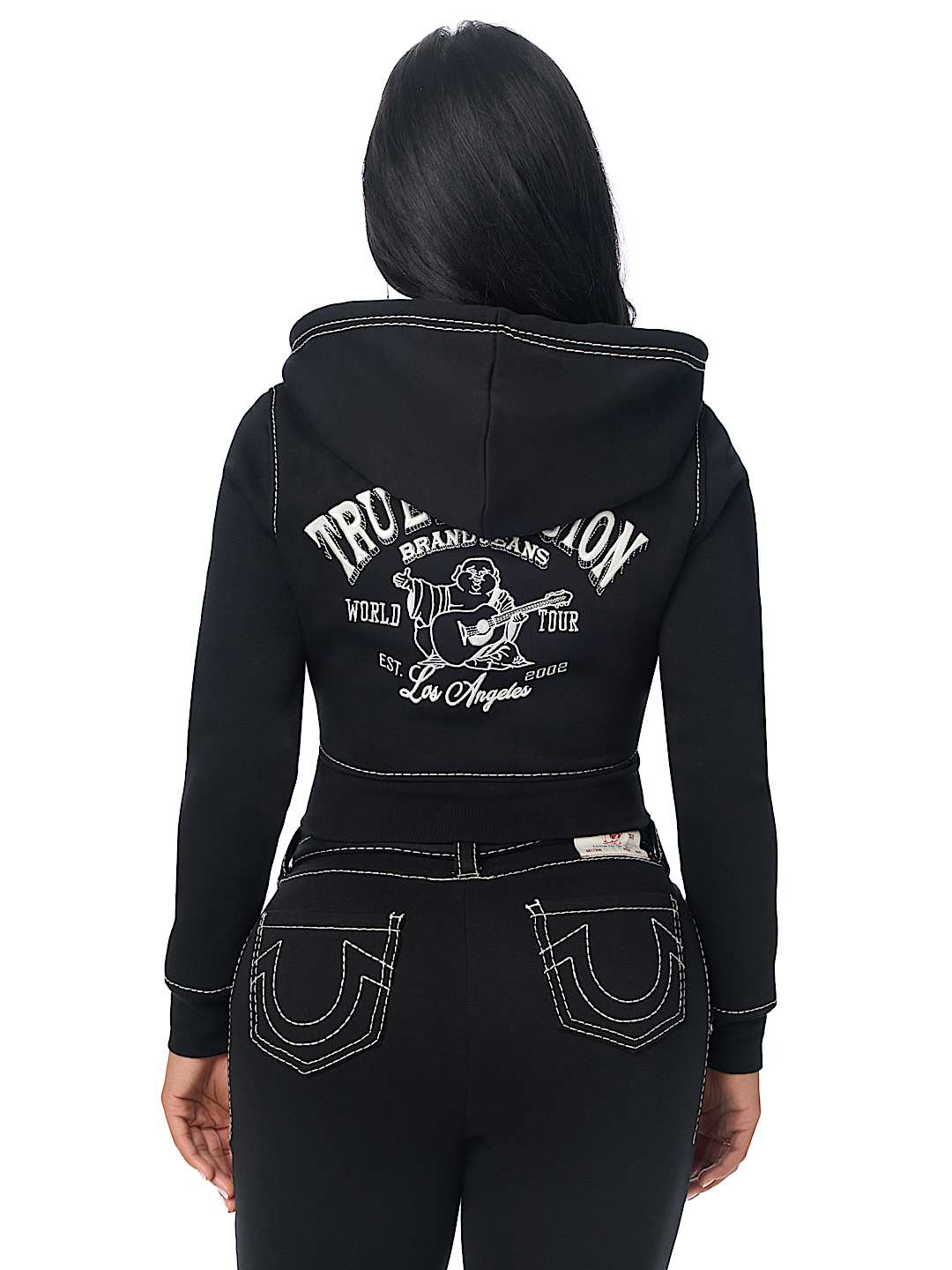 CRYSTAL BUDDHA BIG T SHRUNKEN ZIP HOODIE