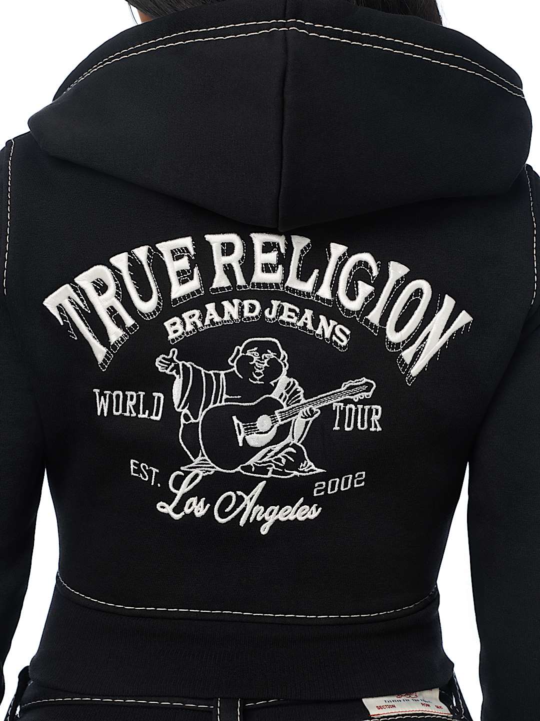 CRYSTAL BUDDHA BIG T SHRUNKEN ZIP HOODIE