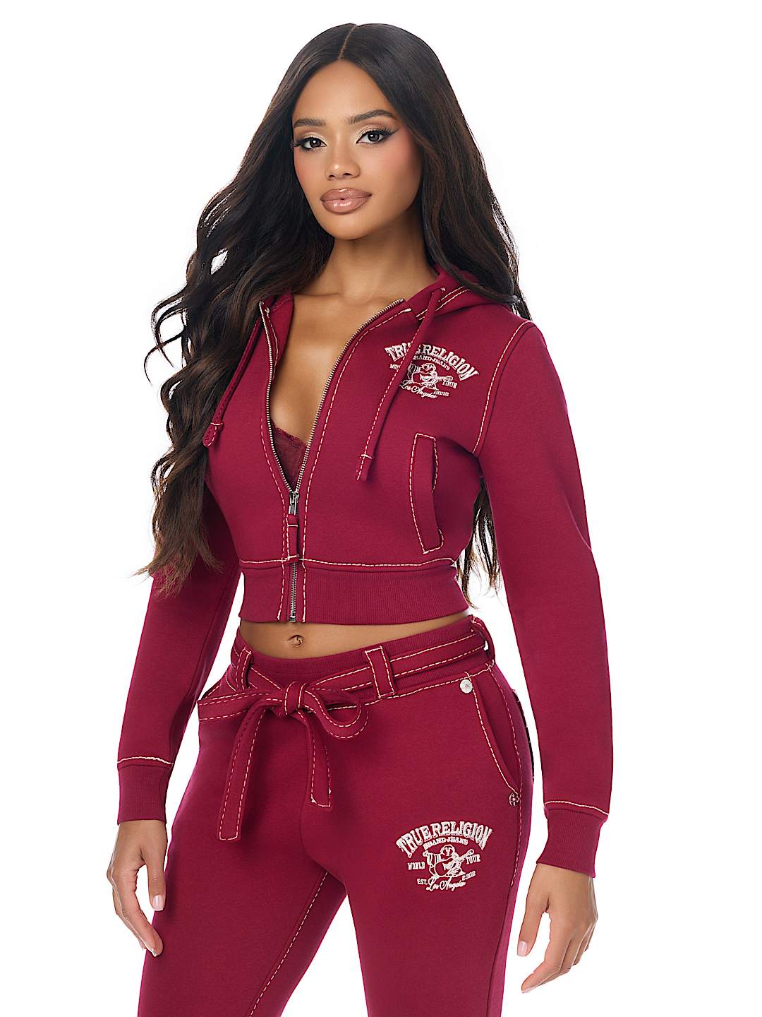 CRYSTAL BUDDHA BIG T SHRUNKEN ZIP HOODIE