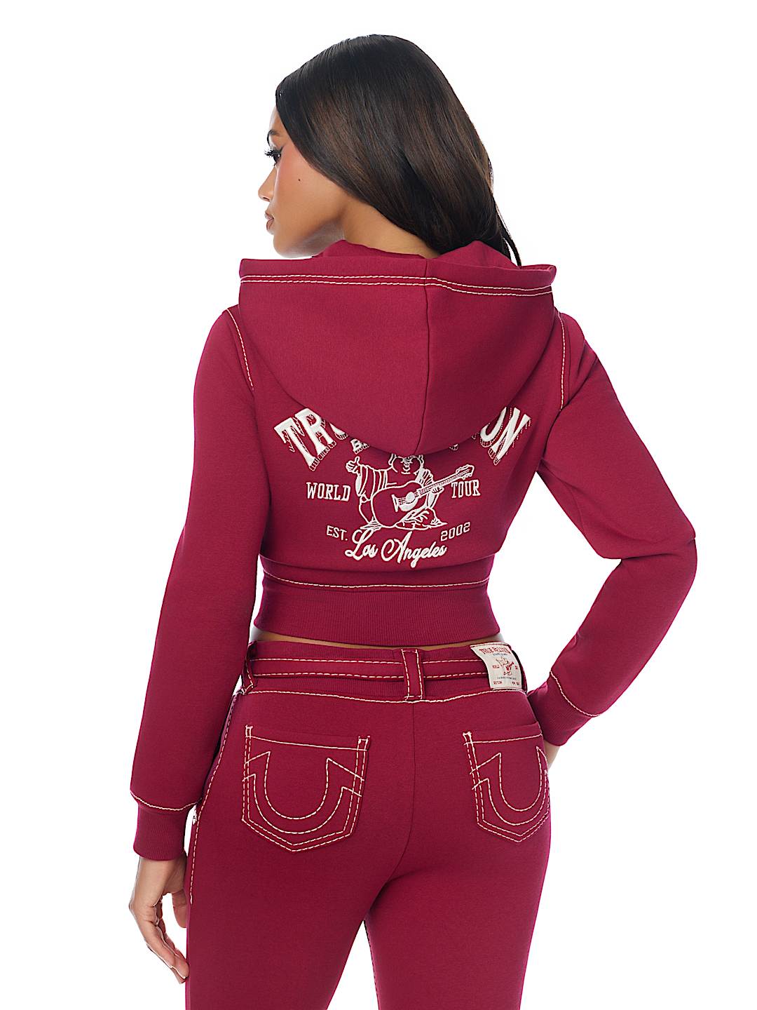 CRYSTAL BUDDHA BIG T SHRUNKEN ZIP HOODIE