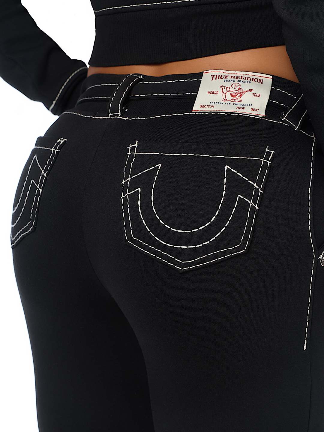 CRYSTAL BIG T FRONT TIE BOOTCUT SWEATPANT