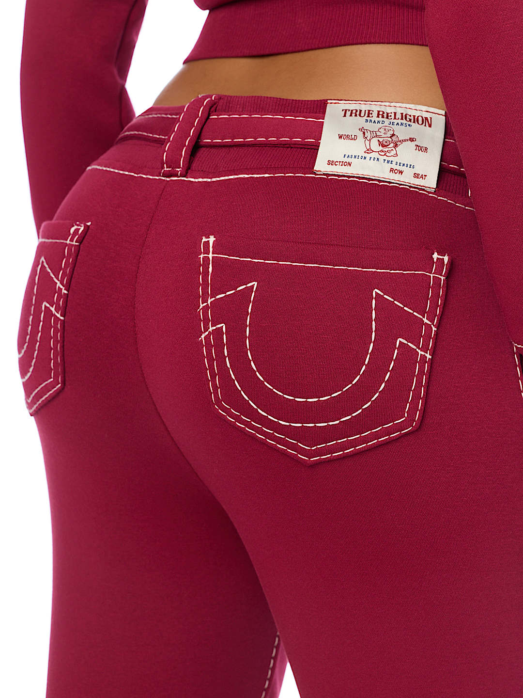 CRYSTAL BIG T FRONT TIE BOOTCUT SWEATPANT