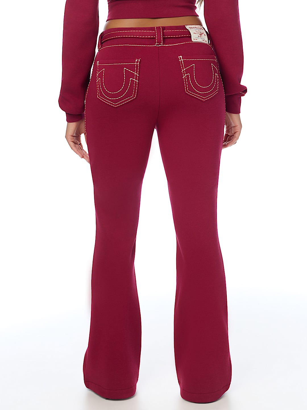 CRYSTAL BIG T FRONT TIE BOOTCUT SWEATPANT