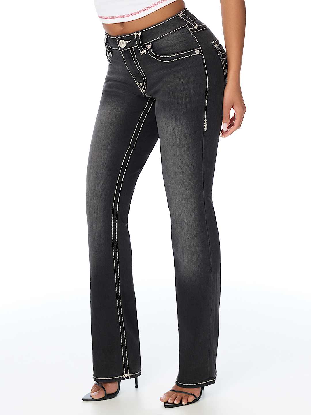 BILLIE MID RISE SUPER T FLAP STRAIGHT JEAN