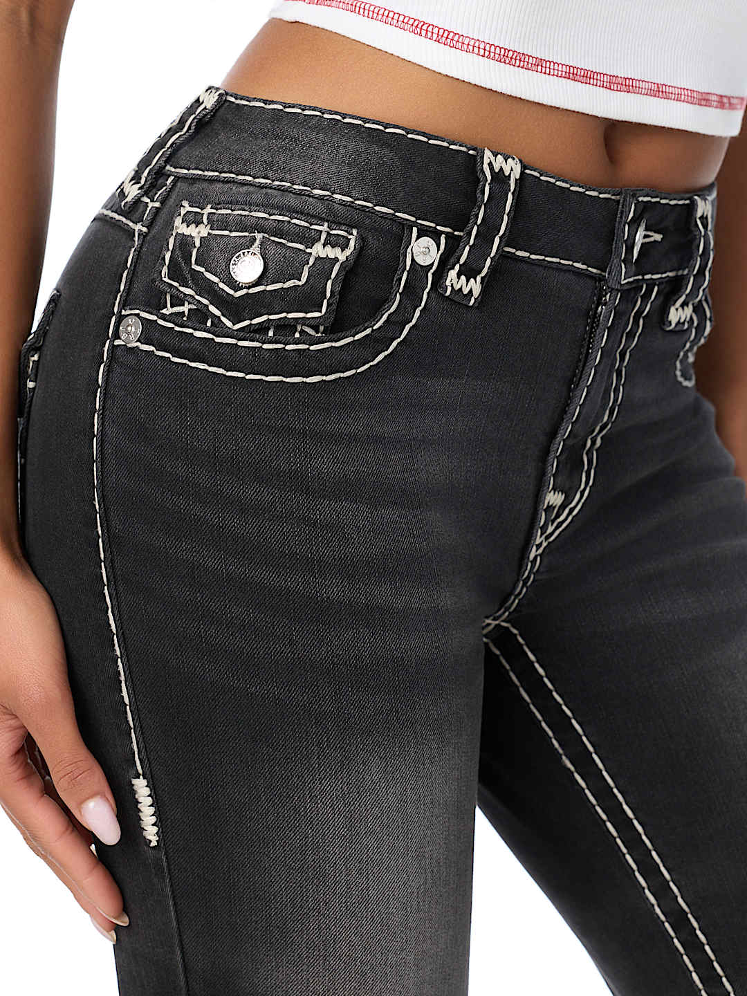 BILLIE MID RISE SUPER T FLAP STRAIGHT JEAN