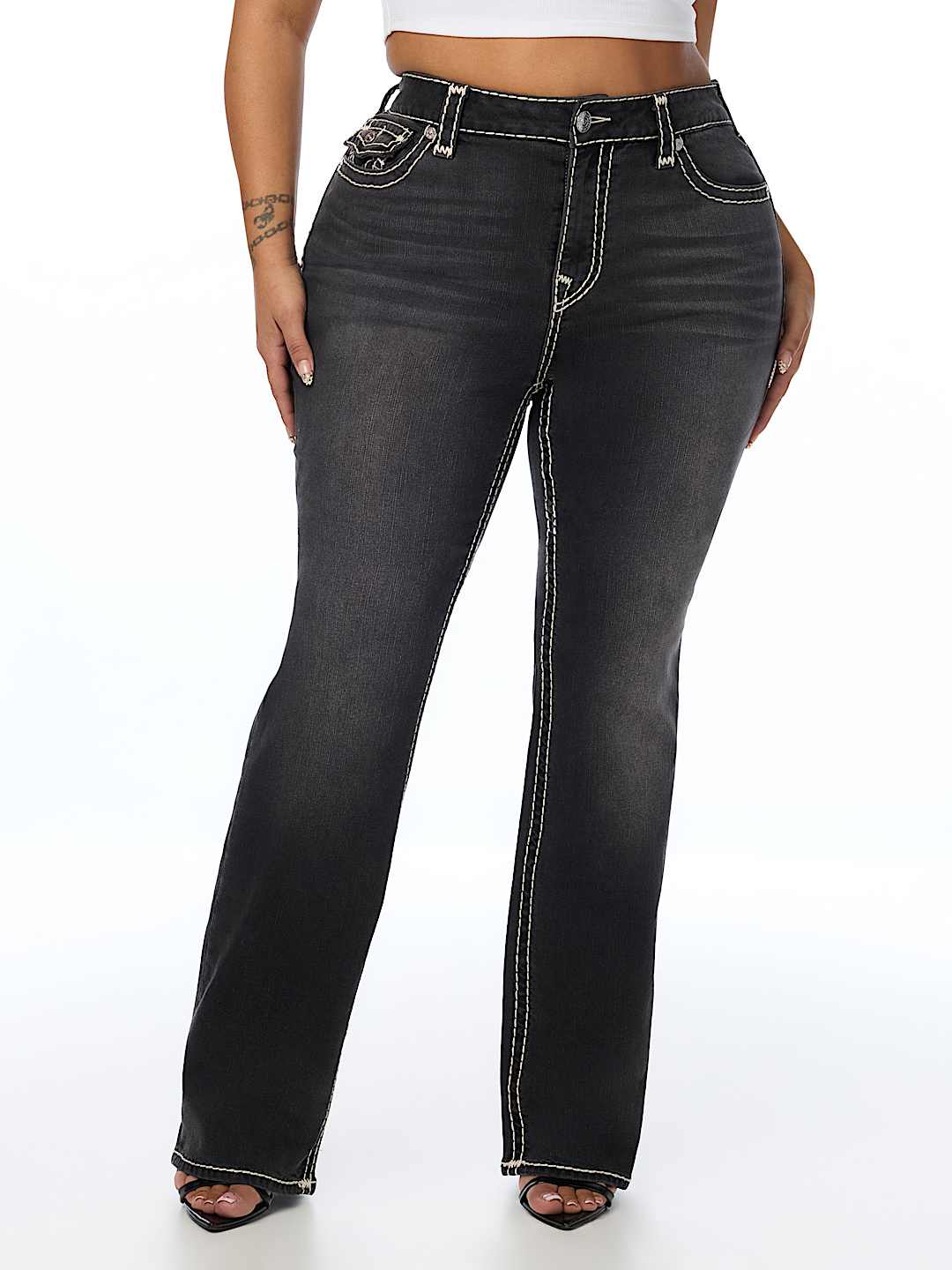 PLUS BILLIE MID RISE SUPER T FLAP STRAIGHT JEAN