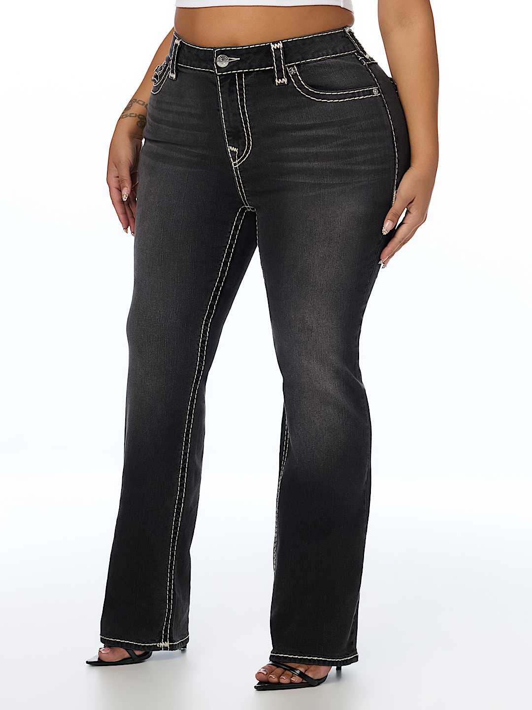 PLUS BILLIE MID RISE SUPER T FLAP STRAIGHT JEAN
