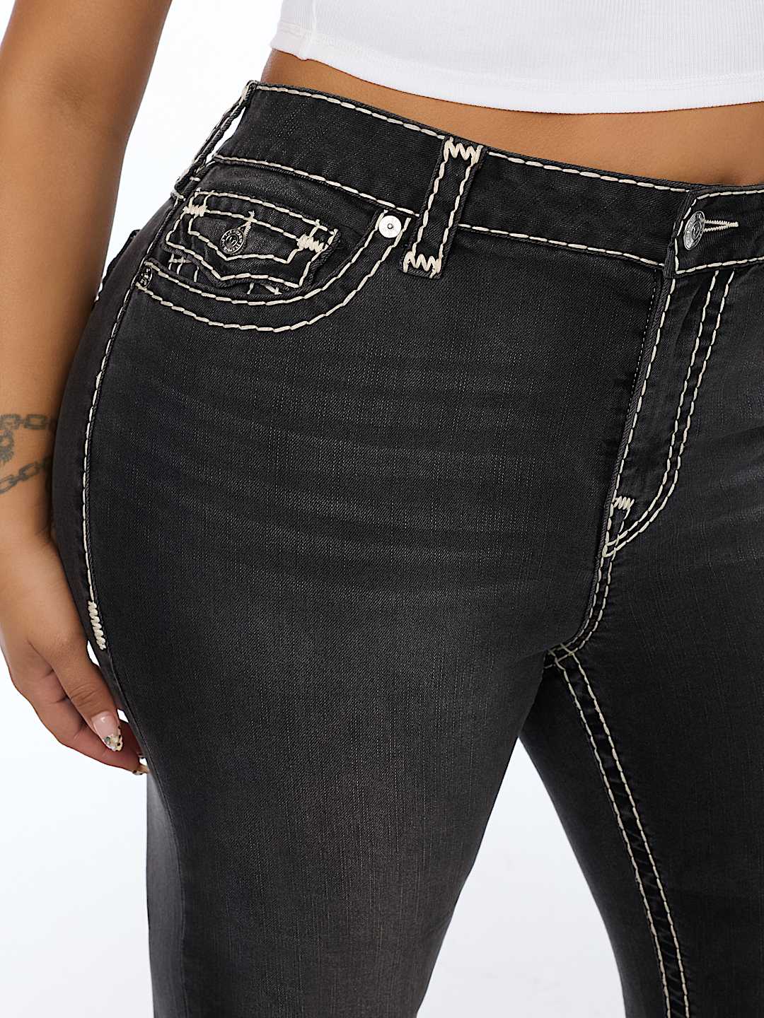 PLUS BILLIE MID RISE SUPER T FLAP STRAIGHT JEAN
