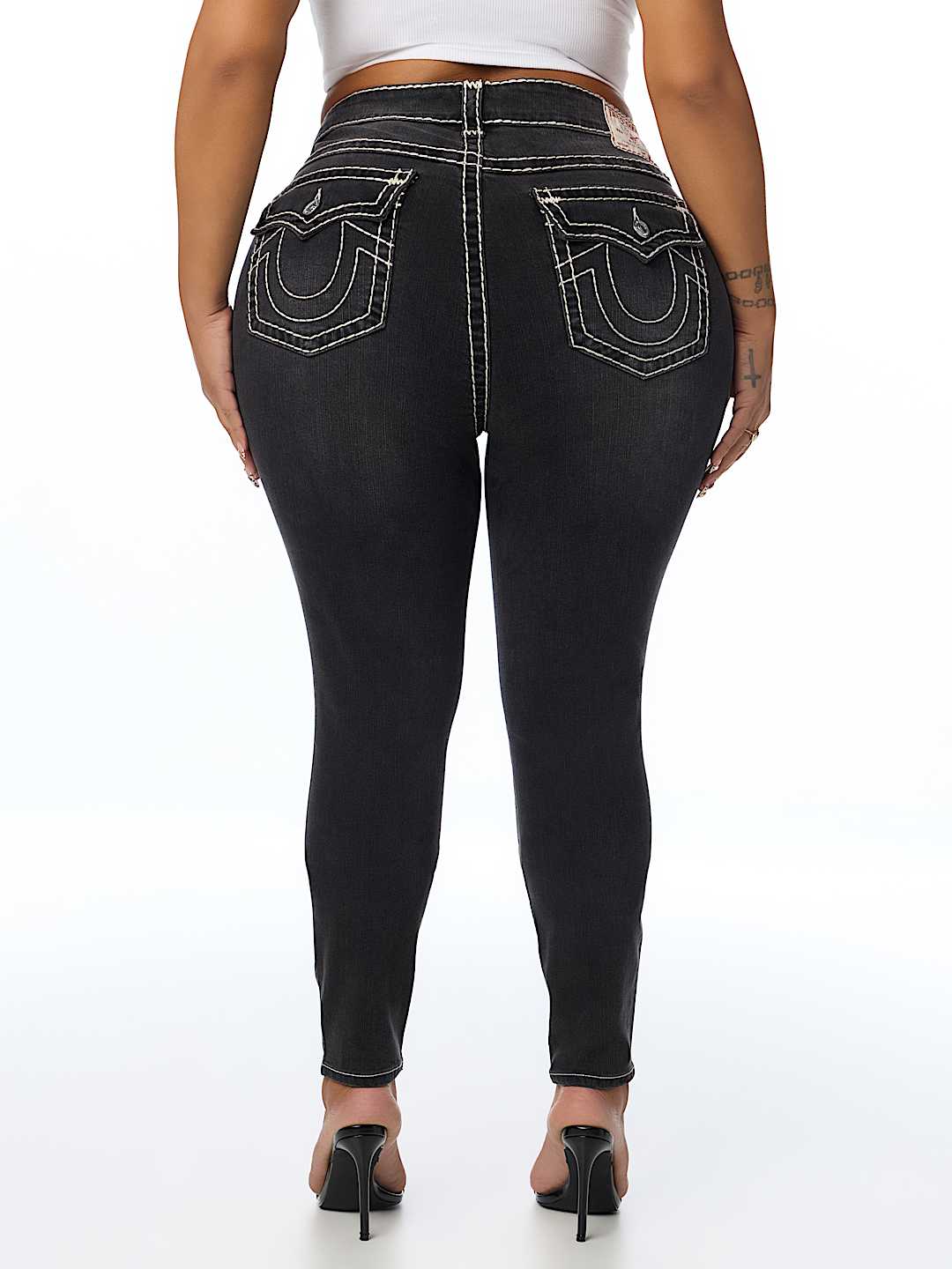 PLUS JENNIE MID RISE SUPER T CURVY SKINNY JEAN