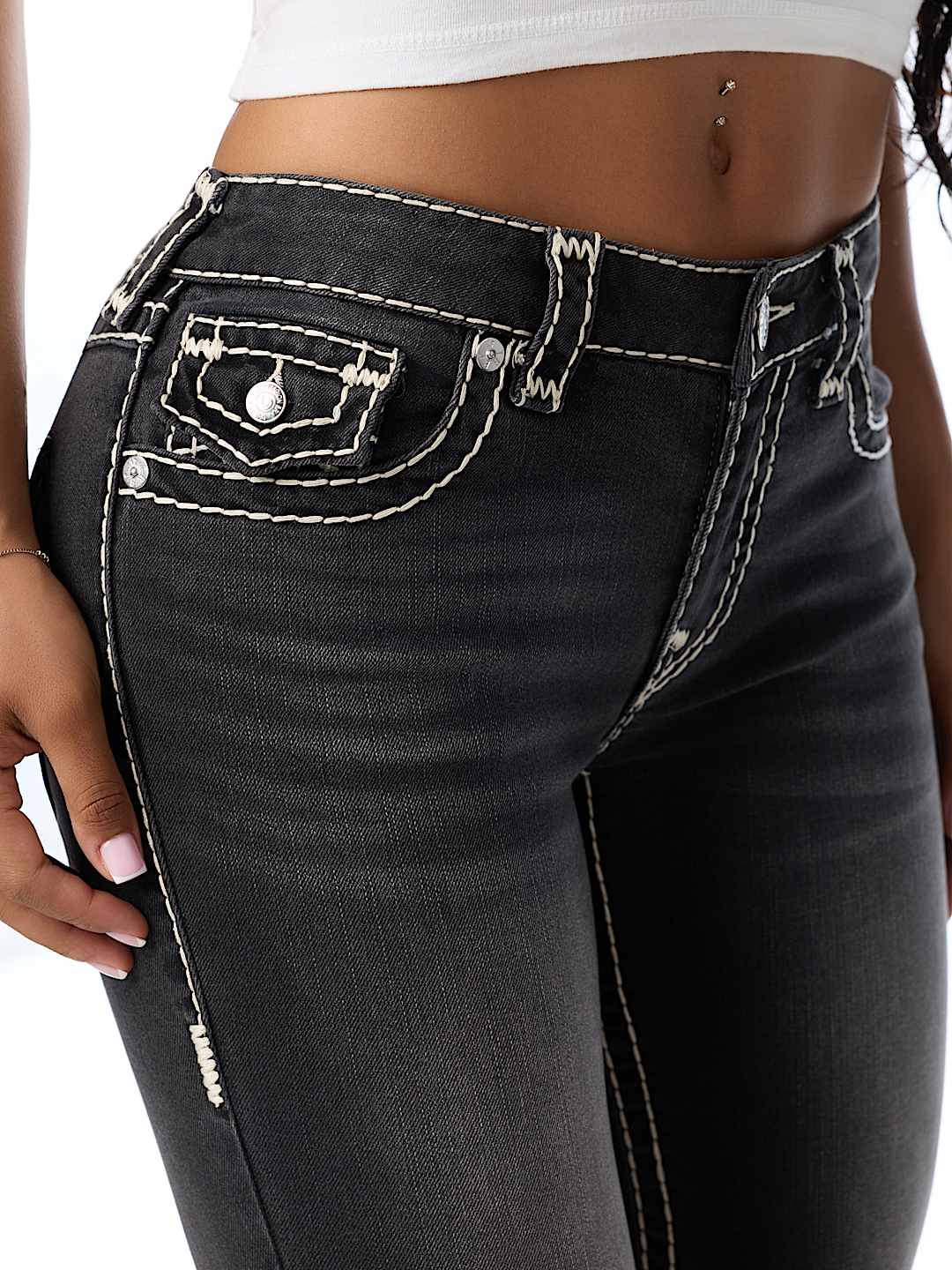 BECCA MID RISE SUPER T FLAP BOOTCUT JEAN