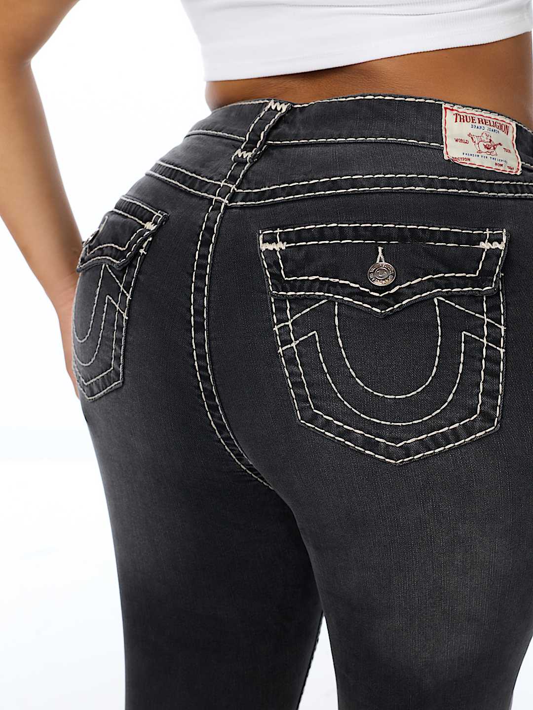 PLUS BECCA MID RISE SUPER T FLAP BOOTCUT JEAN