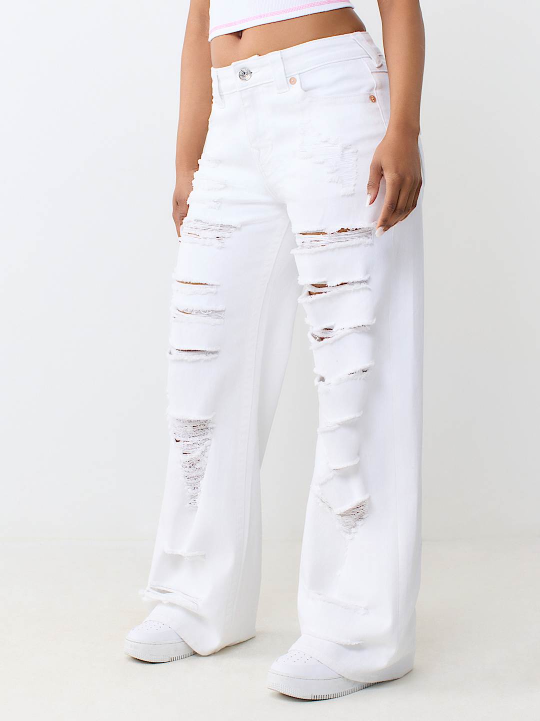 BOBBI MID RISE DESTROYED BAGGY FLAP JEAN
