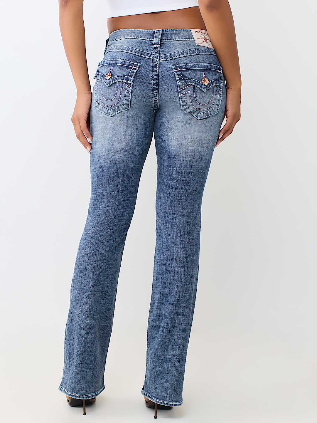 BECCA MID RISE BIG T FLAP BOOTCUT JEAN